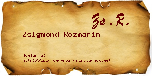 Zsigmond Rozmarin névjegykártya